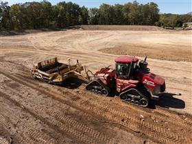 Lehigh Valley Division: A Case IH K-Tec tractor pan combo work on a site development project in Belvidere, NJ.